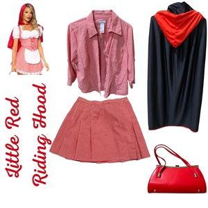 Upcycled Halloween Costume Little Red Riding Hood